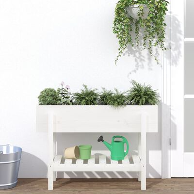 vidaXL Garden Raised Bed White 101x30x69 cm Solid Wood Pine