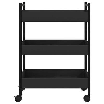 vidaXL Kitchen Trolley Black 50x30x70 cm Engineered Wood