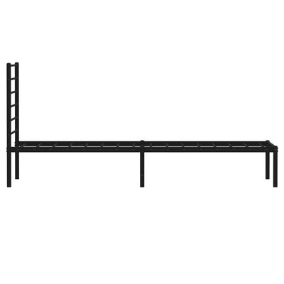 vidaXL Metal Bed Frame without Mattress with Headboard Black 100x200 cm