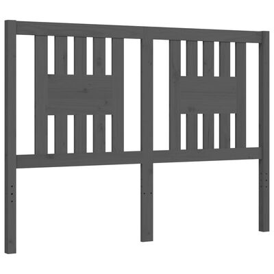 vidaXL Bed Frame without Mattress Grey Double Solid Wood