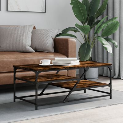 vidaXL Coffee Table Smoked Oak 100x49x40 cm Engineered Wood