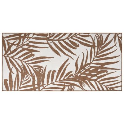 vidaXL Outdoor Rug Brown and White 80x150 cm Reversible Design