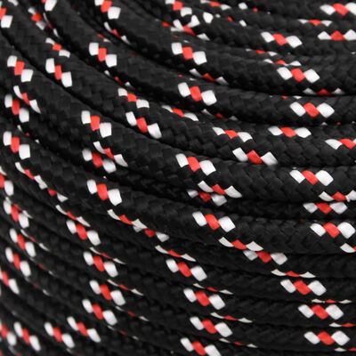 vidaXL Boat Rope Black 6 mm 25 m Polypropylene