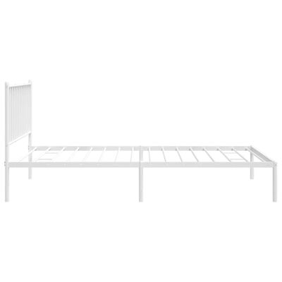 vidaXL Metal Bed Frame without Mattress with Headboard White 100x200 cm