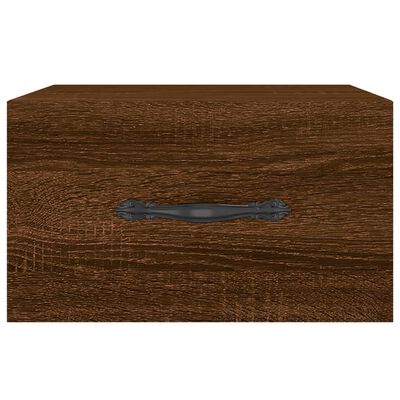 vidaXL Wall-mounted Bedside Cabinet Brown Oak 35x35x20 cm