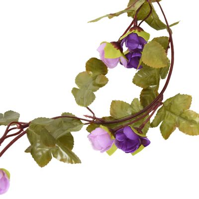 vidaXL Christmas Flower Garlands 6 pcs Light Purple 215 cm