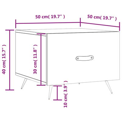 vidaXL Coffee Tables 2pcs High Gloss White 50x50x40 cm Engineered Wood