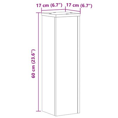 vidaXL Plant Stand 2pcs Black 17x17x60 cm Engineered Wood