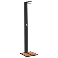 vidaXL Outdoor Shower Black 50x55x224 cm Poly Rattan and Acacia Wood