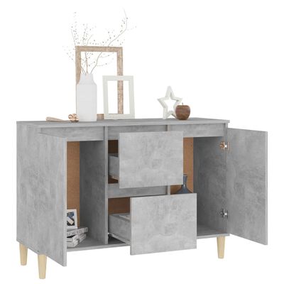 vidaXL Sideboard Concrete Grey 101x35x70 cm Engineered Wood