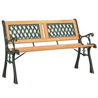 vidaXL Garden Bench 116 cm Solid Wood Fir and Steel