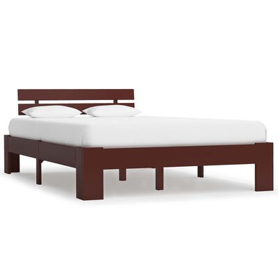 vidaXL Bed Frame without Mattress Dark Brown Solid Pine Wood 120x200 cm