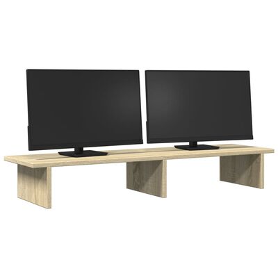 vidaXL Monitor Stand Sonoma Oak 100x27x15 cm Engineered Wood