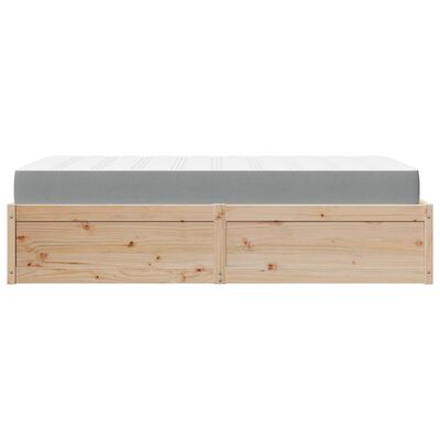 vidaXL Bed with Mattress 100x200 cm Solid Wood Pine