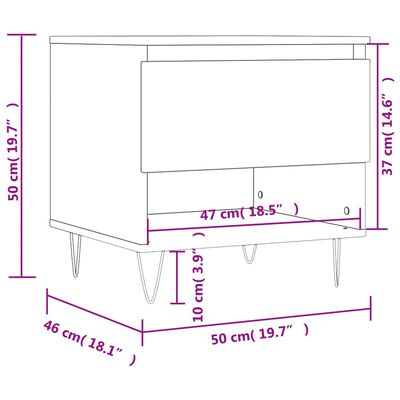 vidaXL Coffee Tables 2 pcs White 50x46x50 cm Engineered Wood