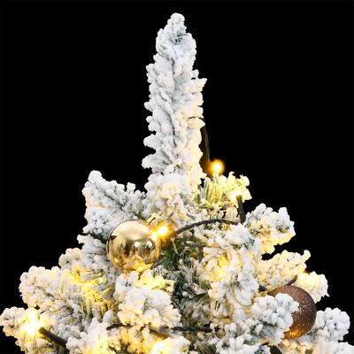 vidaXL Artificial Hinged Christmas Tree 150 LEDs & Ball Set 150 cm