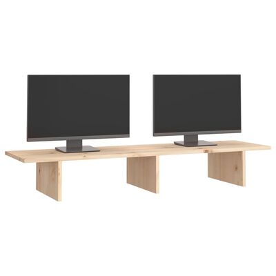 vidaXL Monitor Stand 100x27x15 cm Solid Wood Pine