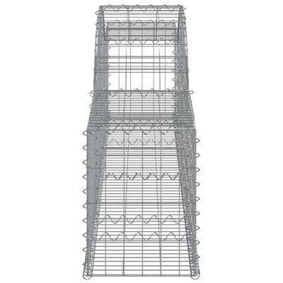 vidaXL Arched Gabion Baskets 9 pcs 300x30x40/60 cm Galvanised Iron