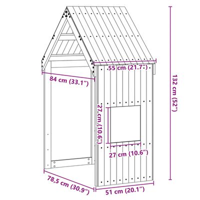 vidaXL Kids' Bed Roof 55x84x132 cm Solid Wood Pine