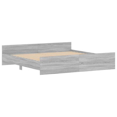 vidaXL Bed Frame without Mattress Grey Sonoma 200x200 cm