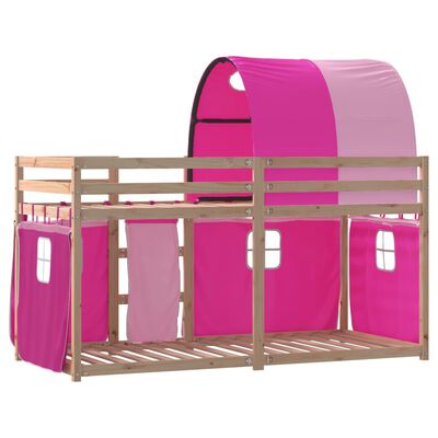 vidaXL Bunk Bed without Mattress Pink 90x190 cm Single Solid Wood Pine