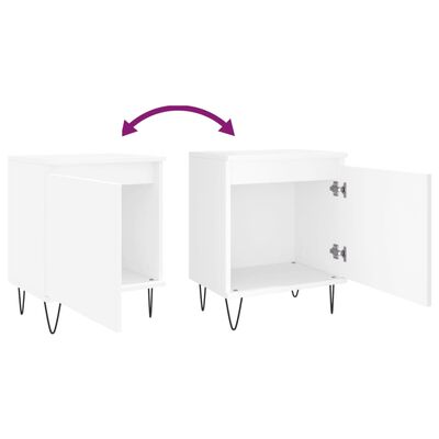 vidaXL Bedside Cabinet White 40x30x50 cm Engineered Wood