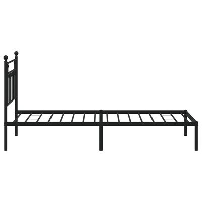 vidaXL Metal Bed Frame without Mattress with Headboard Black 100x190 cm