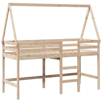 vidaXL Loft Bed with Ladder and Roof without Mattress 80x200 cm