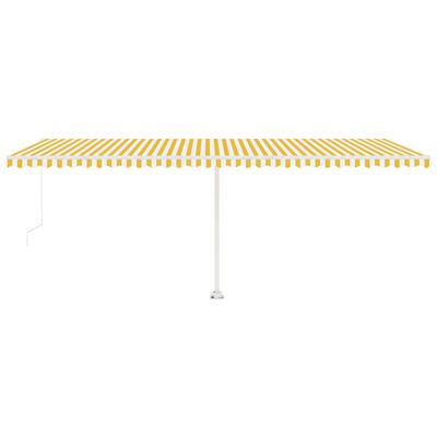 vidaXL Manual Retractable Awning with LED 600x300 cm Yellow and White