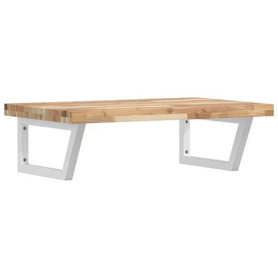 vidaXL Basin Shelf Wall Mounted Steel and Solid Wood Acacia