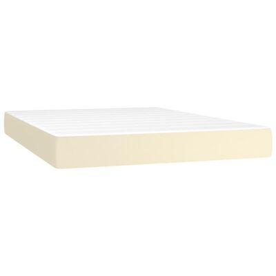 vidaXL Pocket Spring Bed Mattress Cream 140x200x20 cm Faux Leather