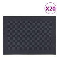 vidaXL Kitchen Towels 20 pcs Black and Grey 50x70 cm Cotton