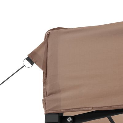 vidaXL Foldable Party Tent Pop-Up with 4 Sidewalls Brown