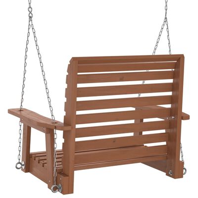 vidaXL Garden Swing Chair with Metal Chains Brown Solid Wood Fir