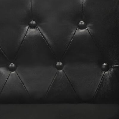 vidaXL Armchair Black Real Leather