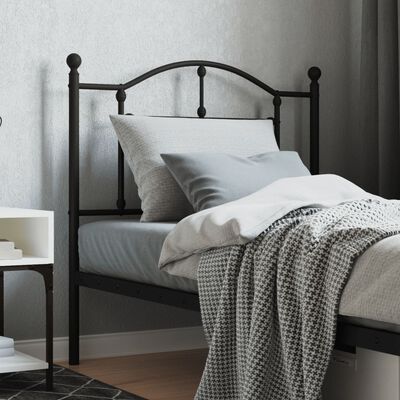 vidaXL Metal Headboard Black 90 cm