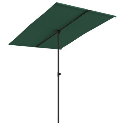 vidaXL Garden Parasol with Aluminium Pole 2x1.5 m Green