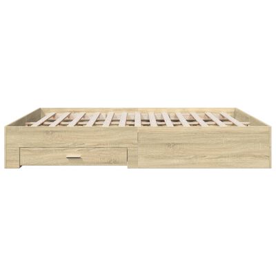 vidaXL Bed Frame with Drawers without Mattress Sonoma Oak 180x200 cm Super King