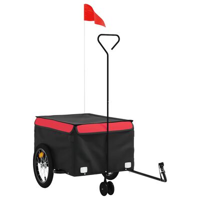 vidaXL Bike Trailer Black and Red 45 kg Iron