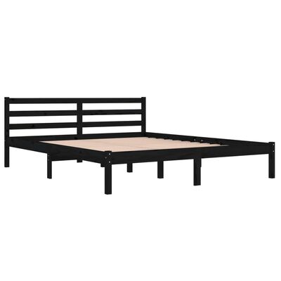 vidaXL Bed Frame without Mattress Solid Wood Pine 160x200 cm Black