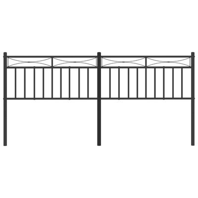 vidaXL Metal Headboard Black 200 cm