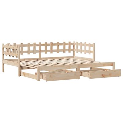 vidaXL Daybed with Trundle and Drawers without Mattress 80x200 cm