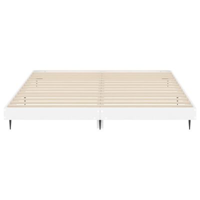 vidaXL Bed Frame without Mattress High Gloss White 180x200 cm Super King