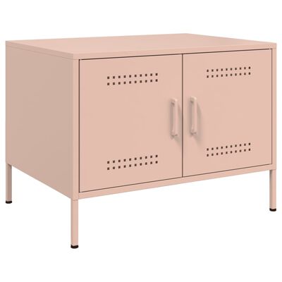 vidaXL Coffee Table Pink 68x50x50.5 cm Steel