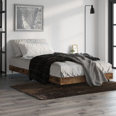 vidaXL Bed Frame without Mattress Smoked Oak 100x200 cm Engineered Wood