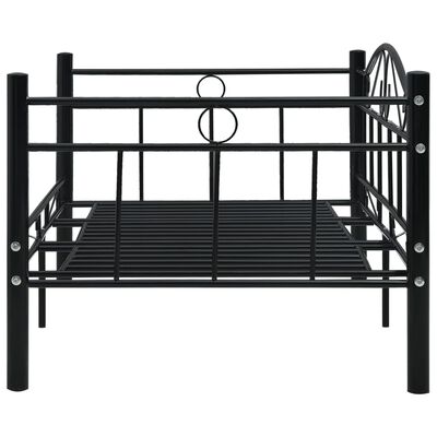 vidaXL Daybed Frame without Mattress Black Metal 90x200 cm