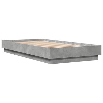 vidaXL Bed Frame without Mattress Concrete Grey 75x190 cm Small Single