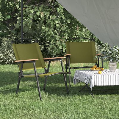 vidaXL Camping Chairs 2 pcs Green 54x55x78 cm Oxford Fabric