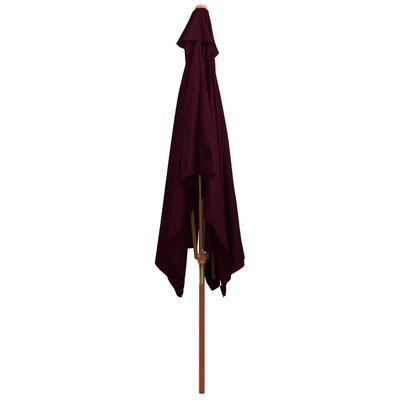 vidaXL Garden Parasol with Wooden Pole Bordeaux Red 200x300 cm