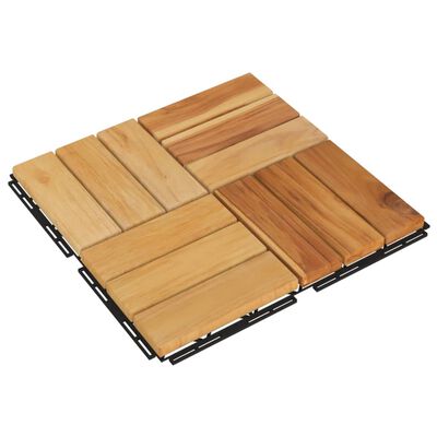 vidaXL Decking Tiles 20 pcs 30x30 cm Solid Wood Teak